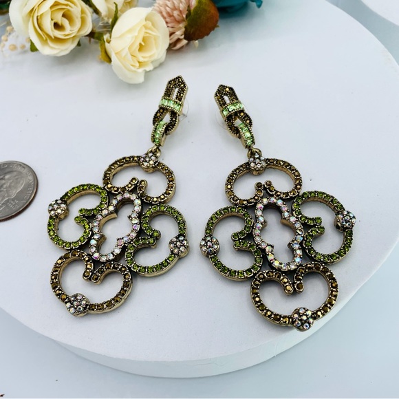 Heidi Daus entrance maker double sided Crystals Post earrings - Picture 2 of 5